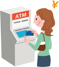 ATMかでお金を借りる